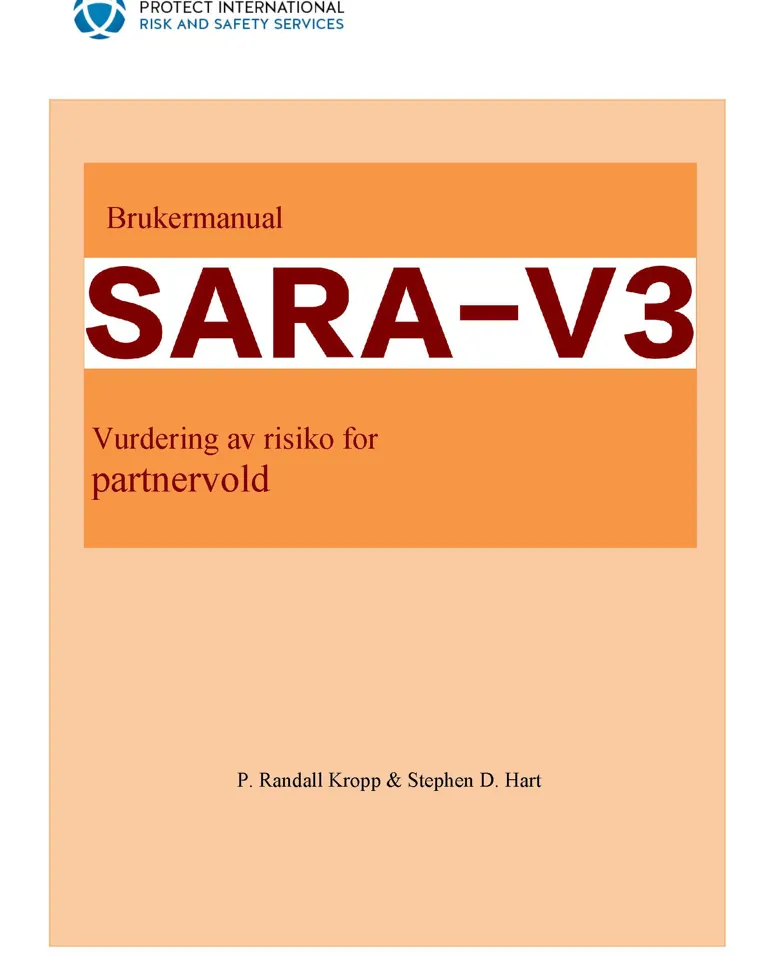 Bilde av fremsiden til SARA manualen